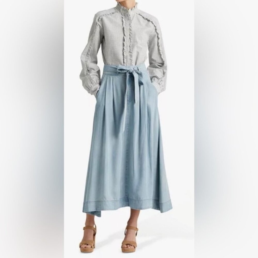 Lauren Ralph Lauren  Flowing Denim Skirt chambray skirt- Size 2p